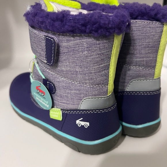 3M Thinsulate Purple and Green Kids Snow Boots - Picture 3 of 8